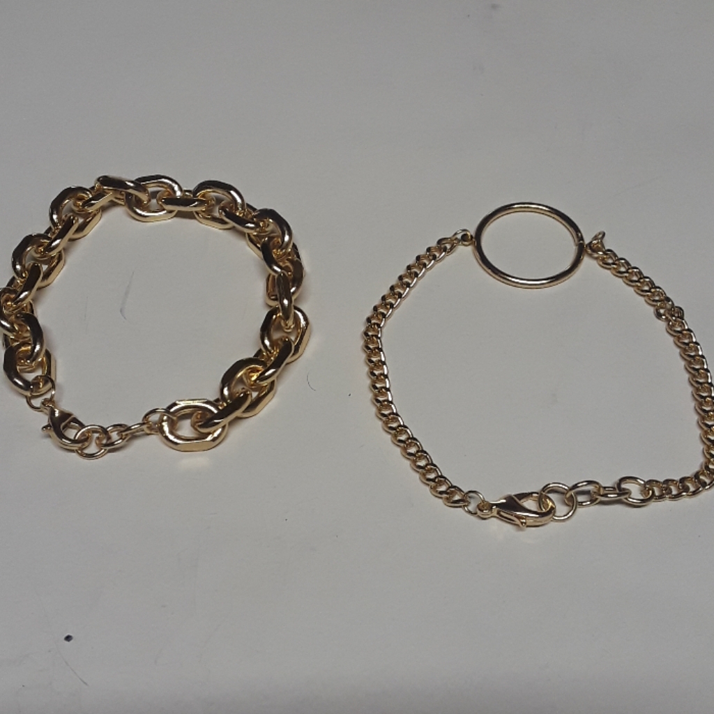 2 Gold Different Bracelets